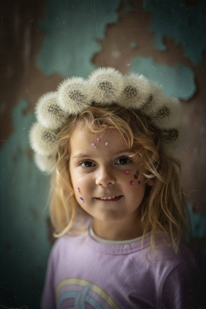 Girl with face glitter