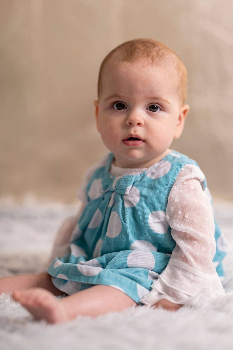 Baby in polka dress