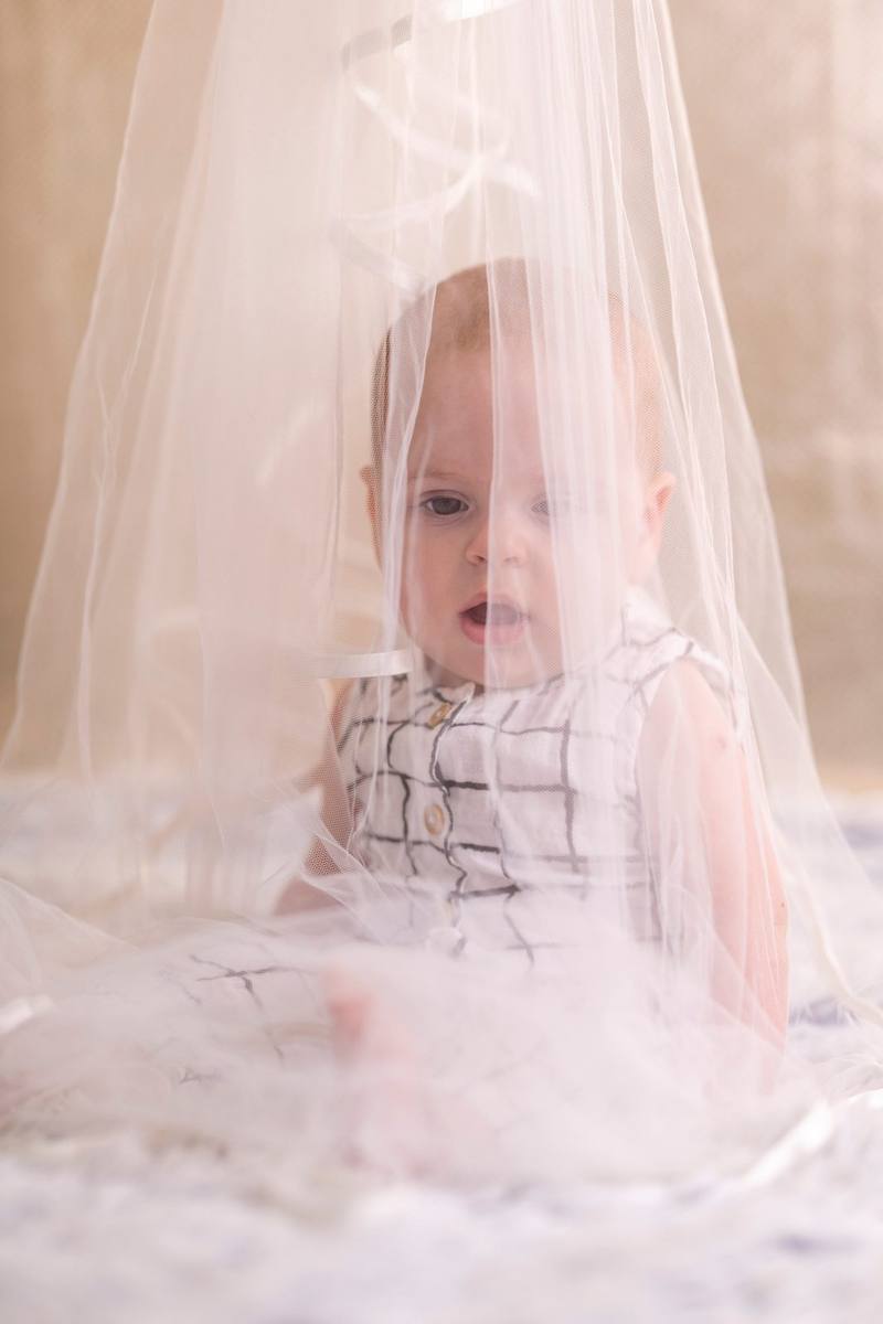Baby under tulle