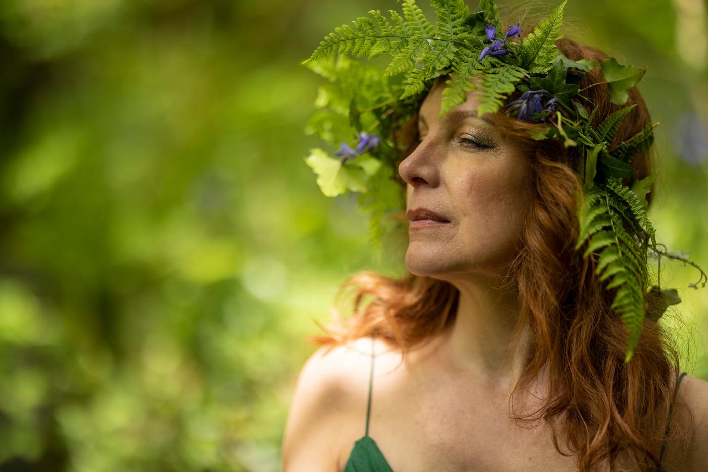 Portrait with fern crown